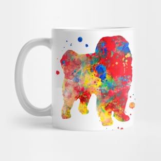 Colorful Chow Chow Dog Watercolor Painting Mug